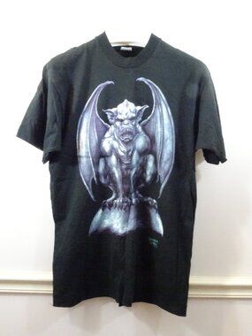 Vintage Fashion Victim Gargoyle 1995 Black T-shirt Large Single Stitch USA Made
